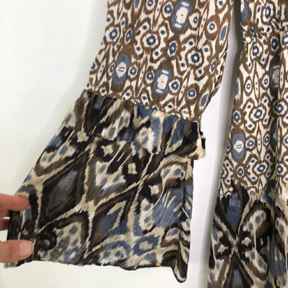 Sanctuary Silk Ikat Bell Sleeve Dress - Picture 5 of 8